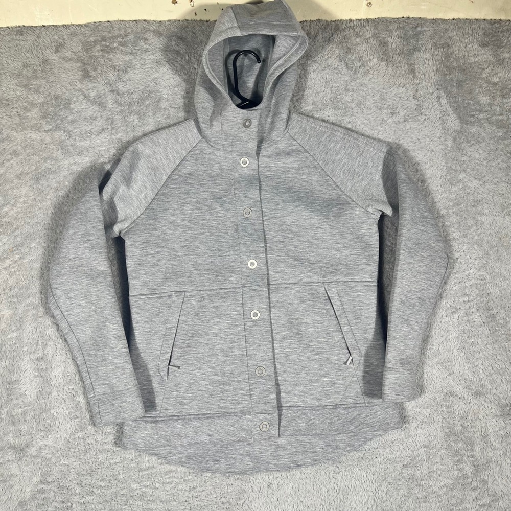 The North Face Agave Snap Hoodie Womens Large Gray Technical Jacket NF0A2TFG